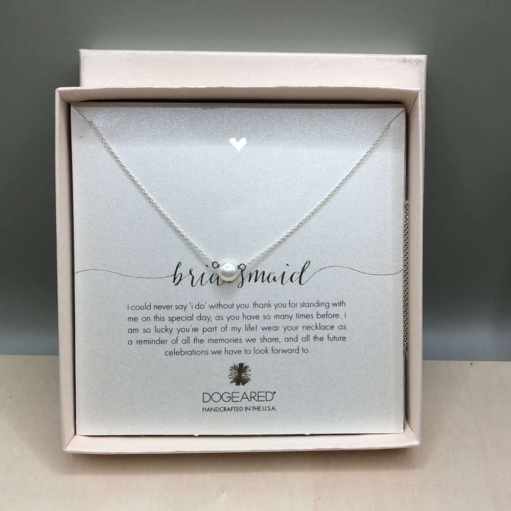 Dogeared sterling silver freshwater pearl necklace pendant.